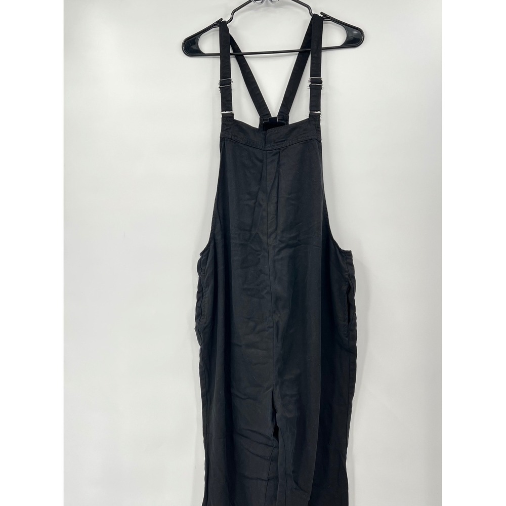 Luxe Essentials Denim Black‎ Lyocell Overalls Adjustable Straps Size Medium